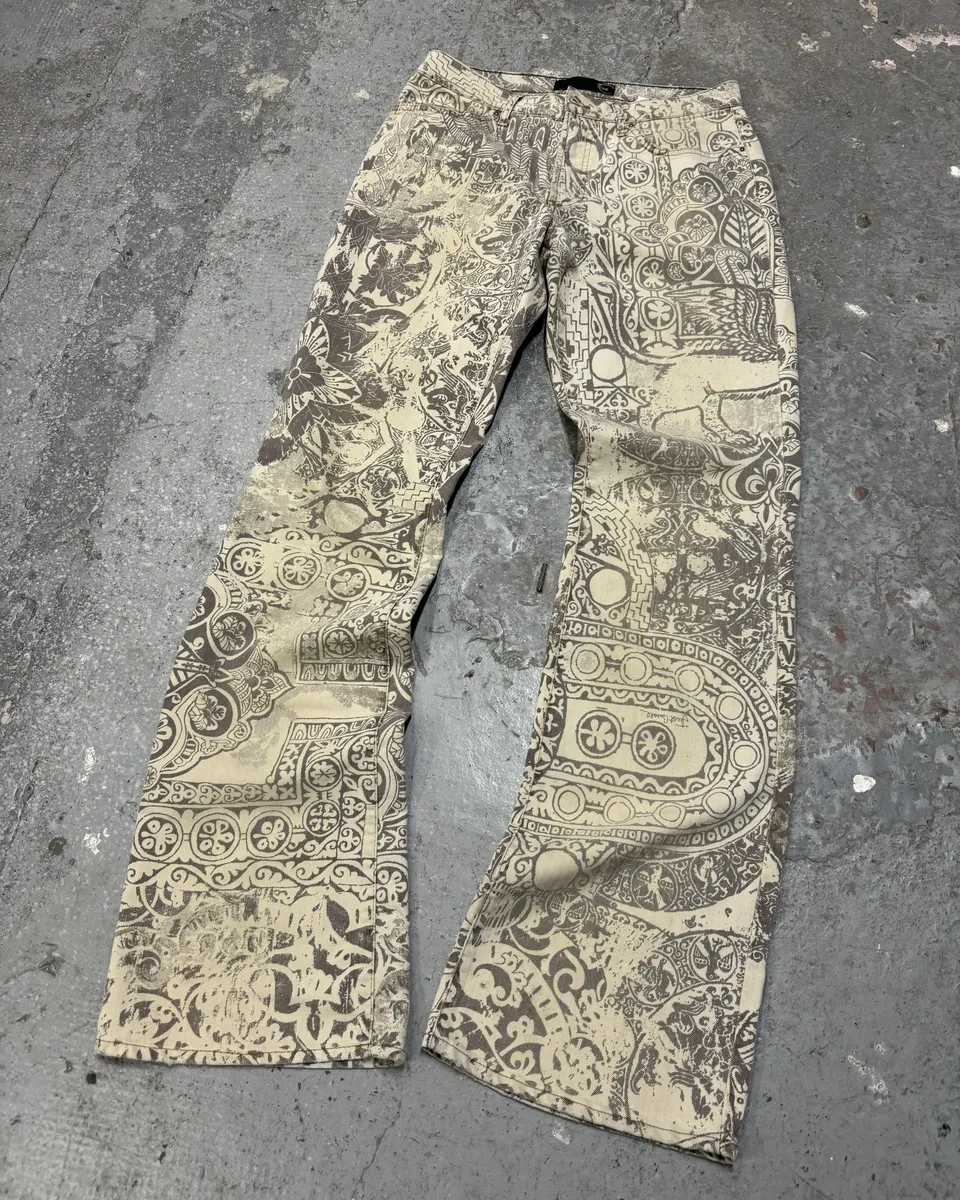 AW2005 Cavalli Arabic Inspired Patterns Calm Beige Pants - Image 7