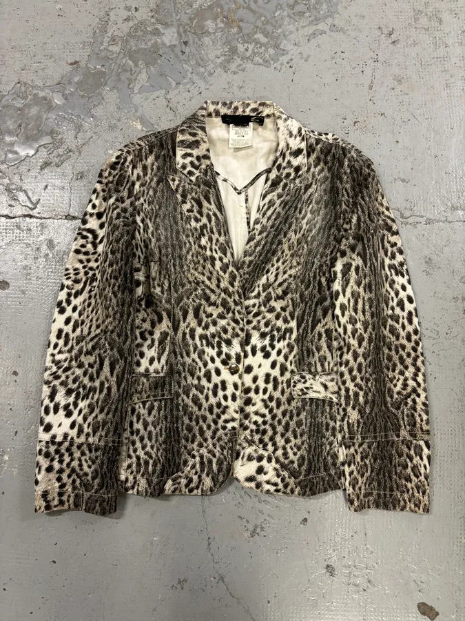 AW2005 Cavalli Beige Leopard Blazer Jacket