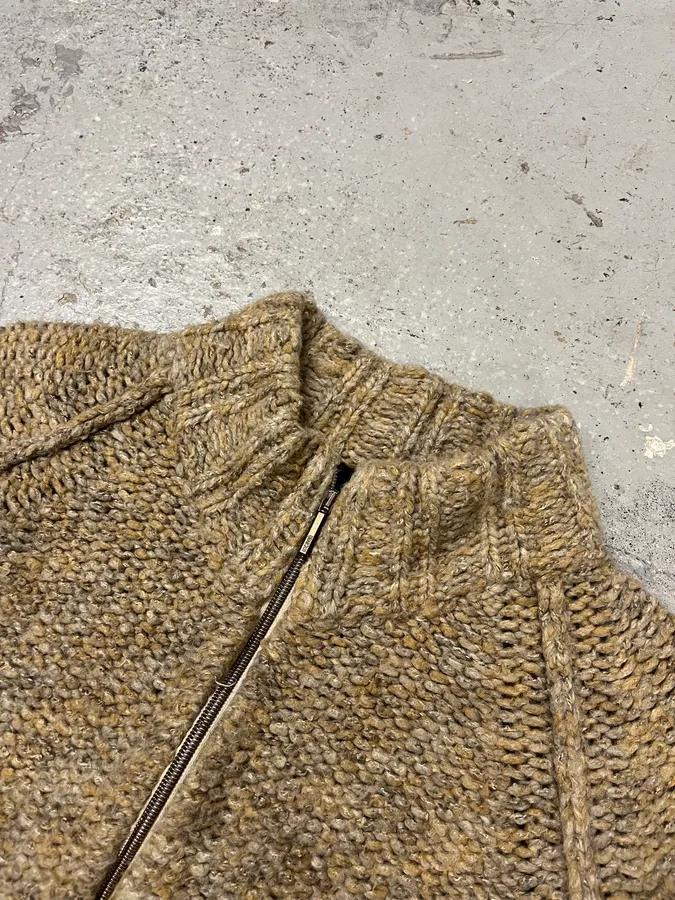AW2005 Cavalli Beige Wool Zip-up Sweater - Image 5