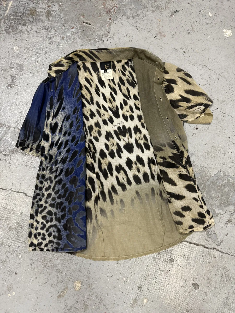 AW2005 Cavalli Blue & Beige Leopard Shirt - Image 3
