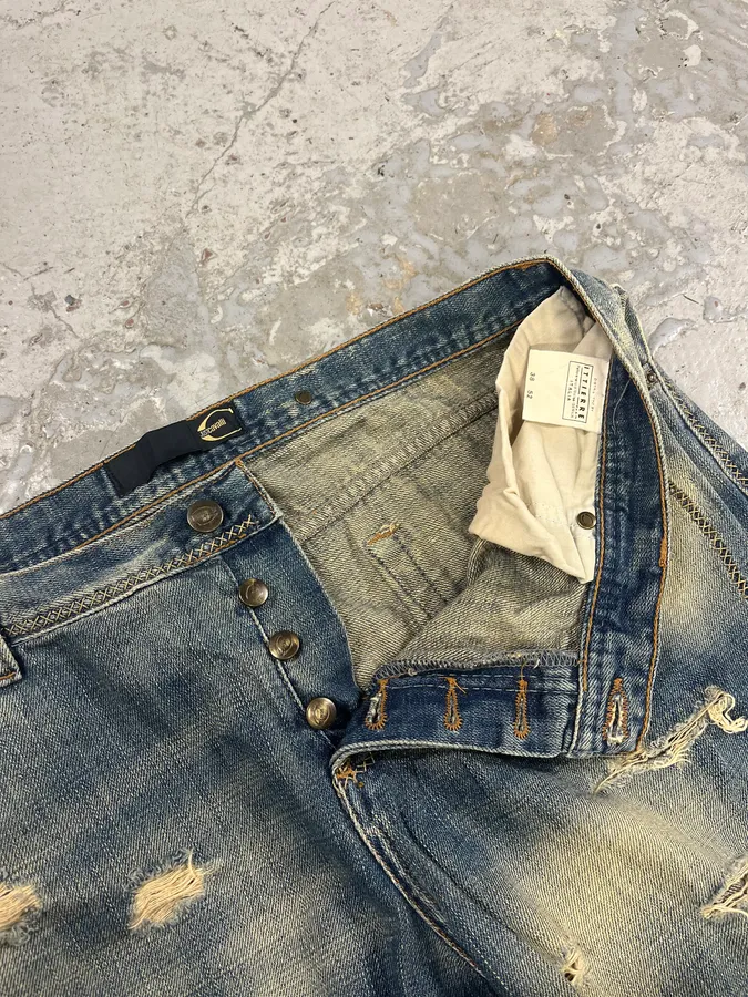 AW2005 Cavalli Blue Distressed Denim Jeans - Image 9
