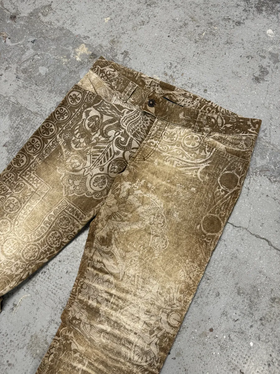 AW2005 Cavalli Brown & Beige Cowboy Presley Pants - Image 7