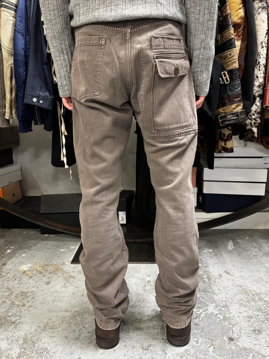 AW2005 Cavalli Brown Multi Pockets Cargo Pants - Image 4