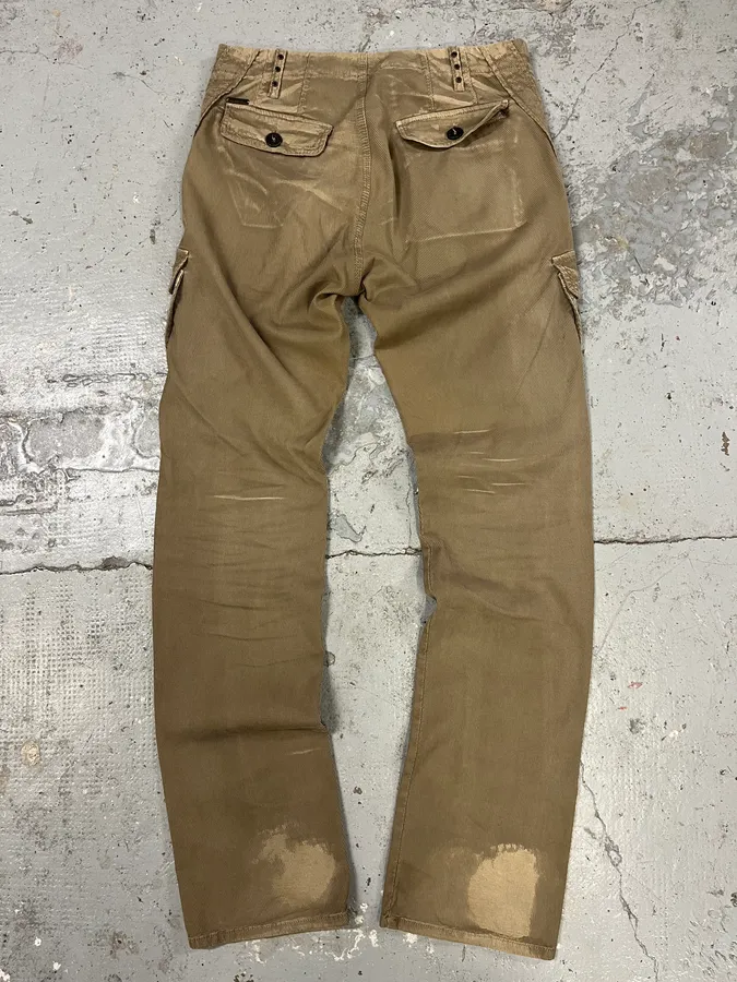 AW2005 Cavalli Cargo Strapped Beige Pants - Image 7