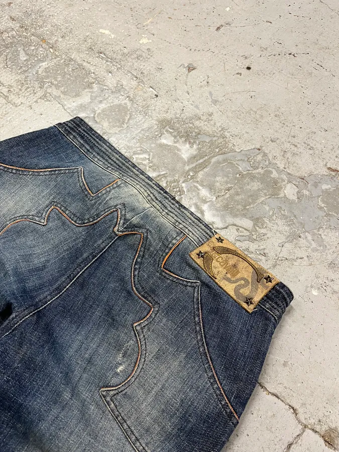 AW2005 Cavalli Fire Ornament Blue Denim Jeans - Image 8