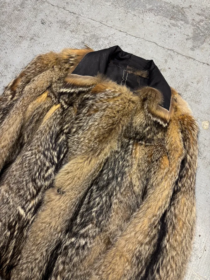 AW2005 Cavalli Fox Fur Asymmetrical Leather Jacket - Image 12