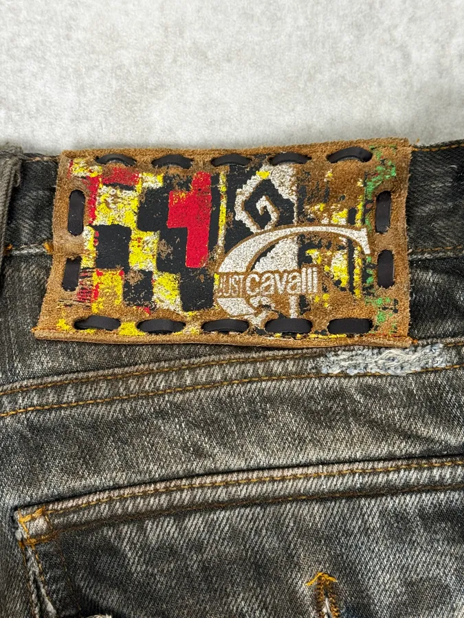 AW2005 Cavalli Grey Faded Washed Denim Jeans - Image 12