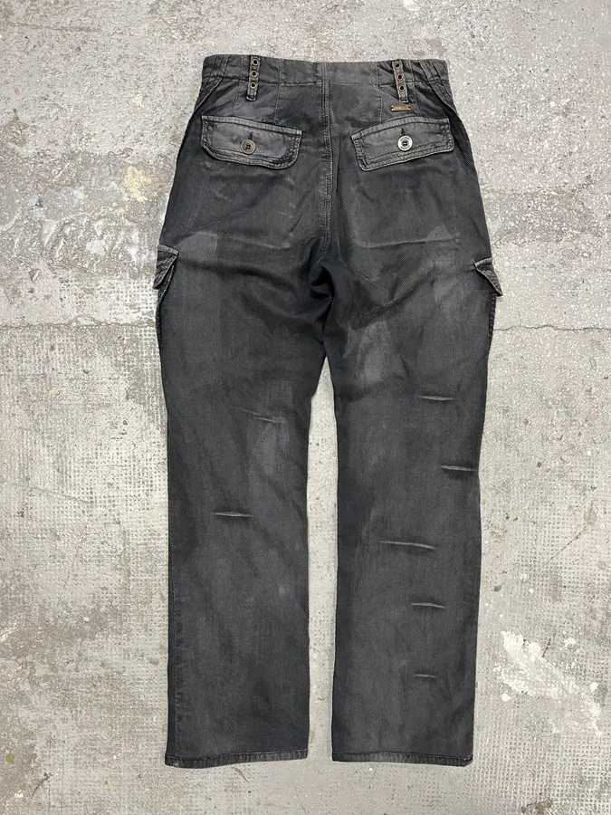 AW2005 Cavalli Grey Obscure Multi Pockets Cargo Pants - Image 2