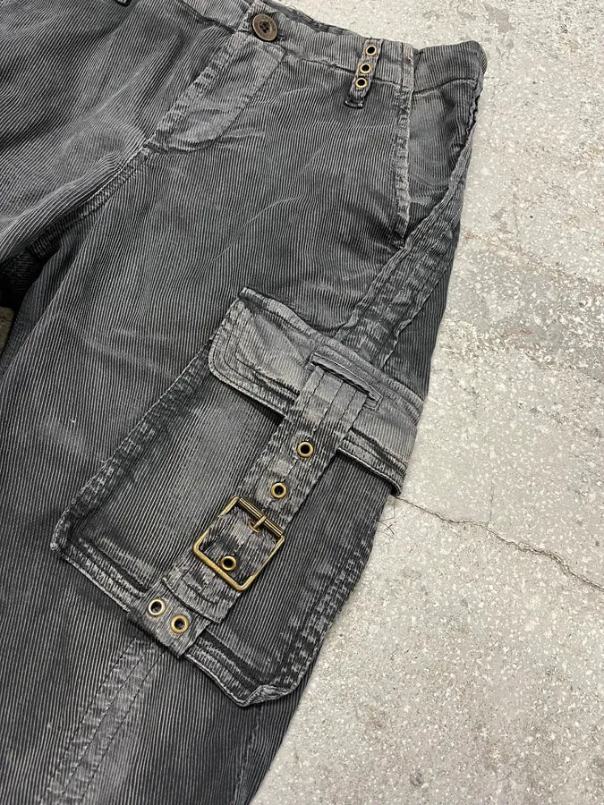 AW2005 Cavalli Grey Obscure Multi Pockets Cargo Pants - Image 4