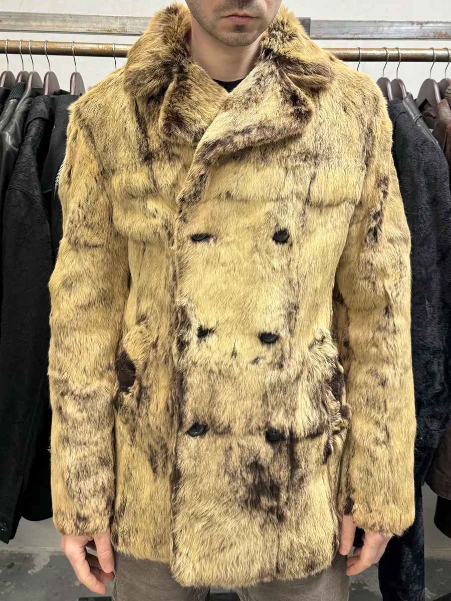 AW2005 Cavalli Reversible Fur Patchwork Bordeaux Leather Jacket
