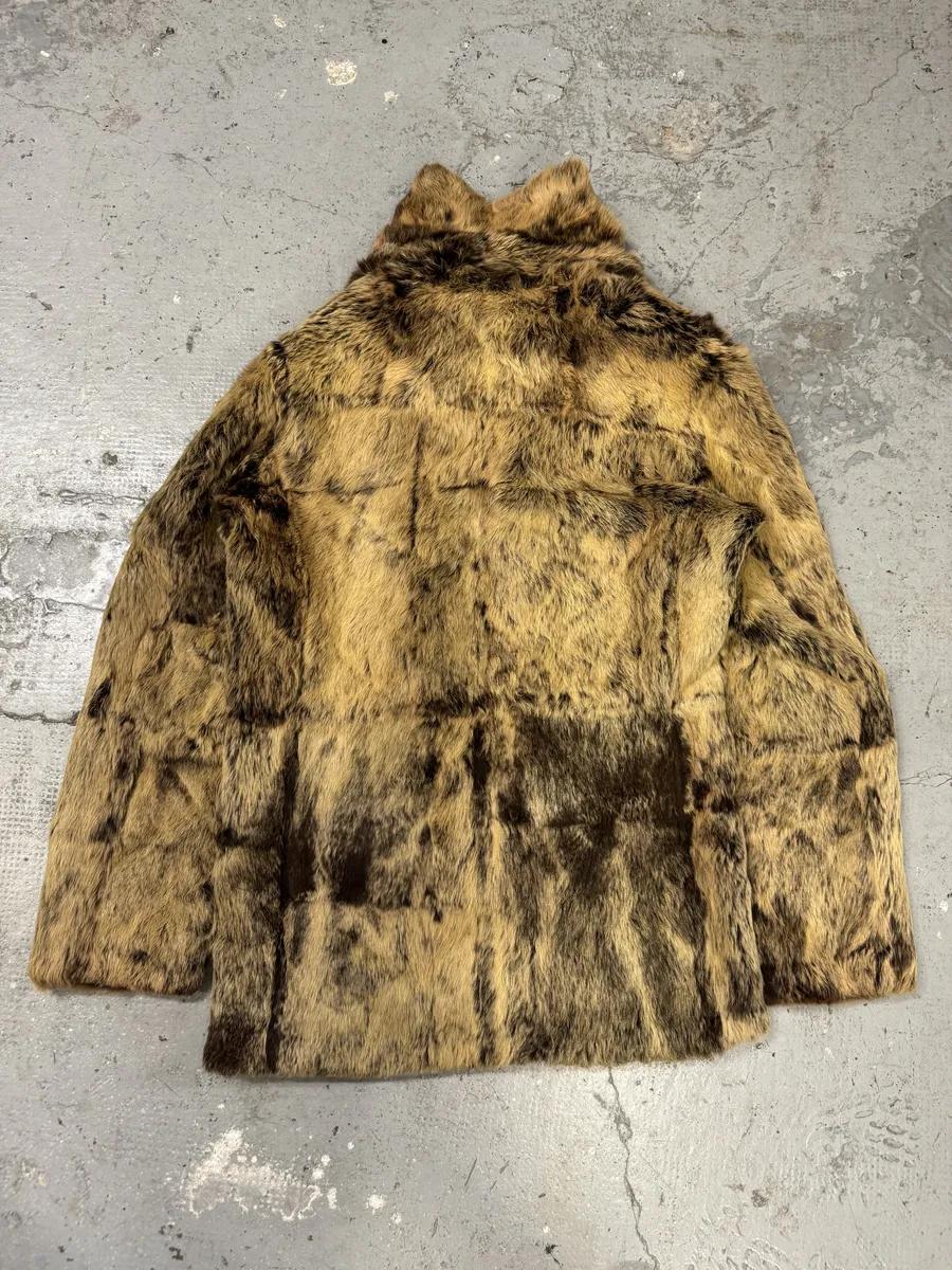 AW2005 Cavalli Reversible Fur Patchwork Bordeaux Leather Jacket - Image 7
