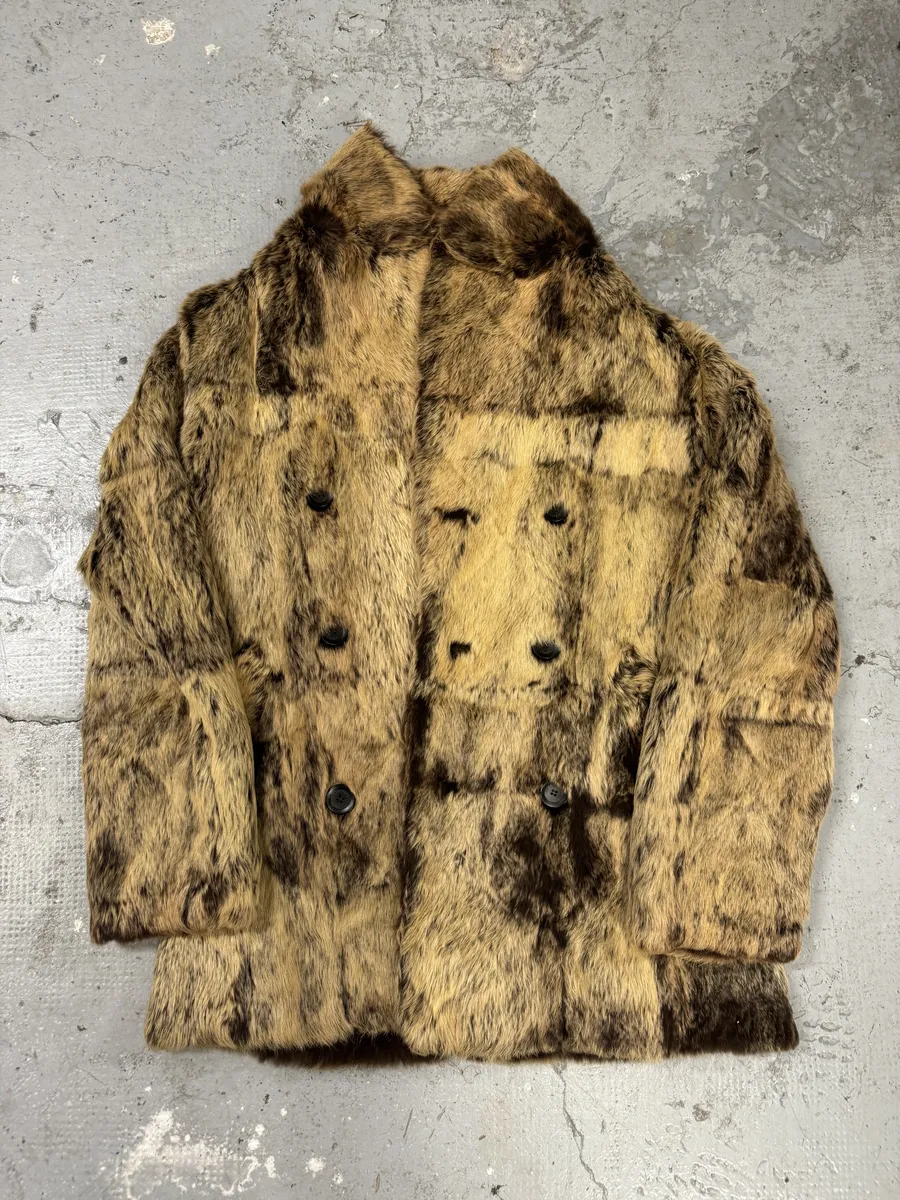 AW2005 Cavalli Reversible Fur Patchwork Bordeaux Leather Jacket - Image 8