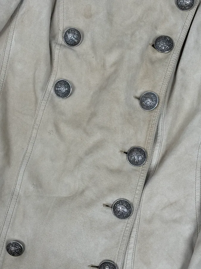 AW2005 Christian Dior Beige Asymmetrical Officer Leather Jacket - Image 8
