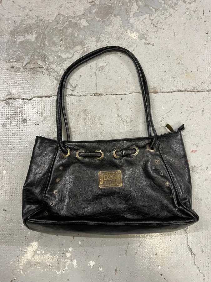 AW2005 Dolce & Gabbana Black Leather Handle Bag