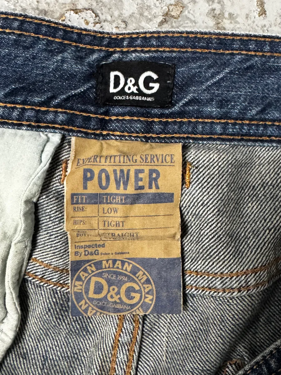 AW2005 Dolce & Gabbana Blue Dirty Effect Denim Jeans - Image 7