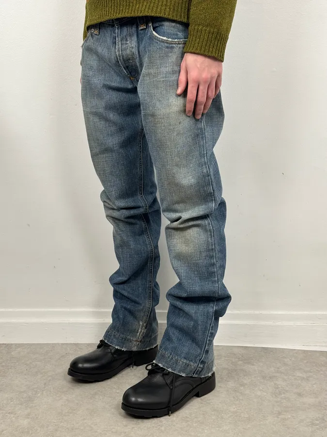AW2005 Dolce & Gabbana Blue Faded Denim Jeans - Image 2