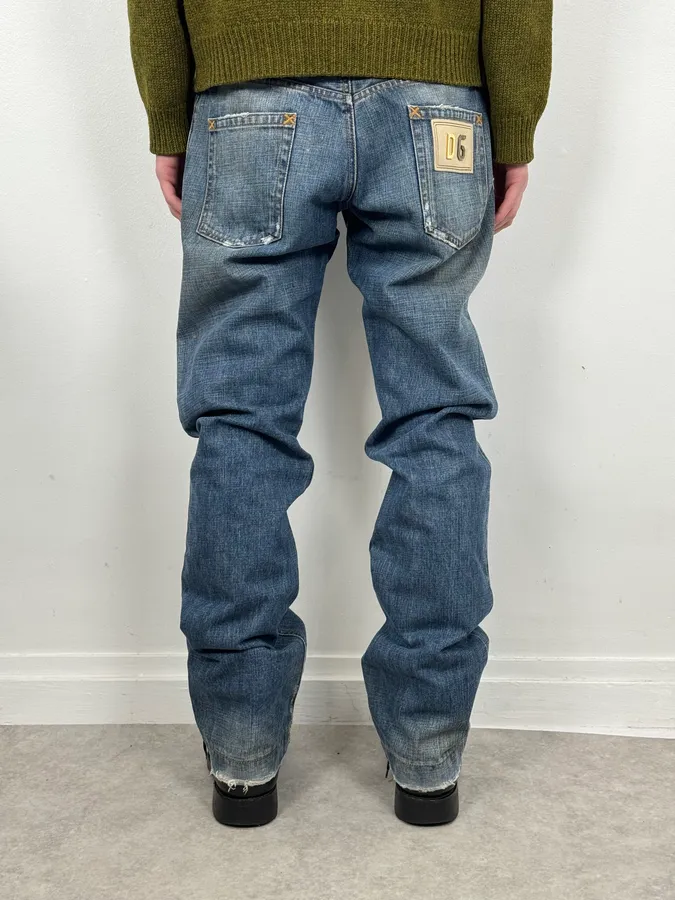 AW2005 Dolce & Gabbana Blue Faded Denim Jeans - Image 3