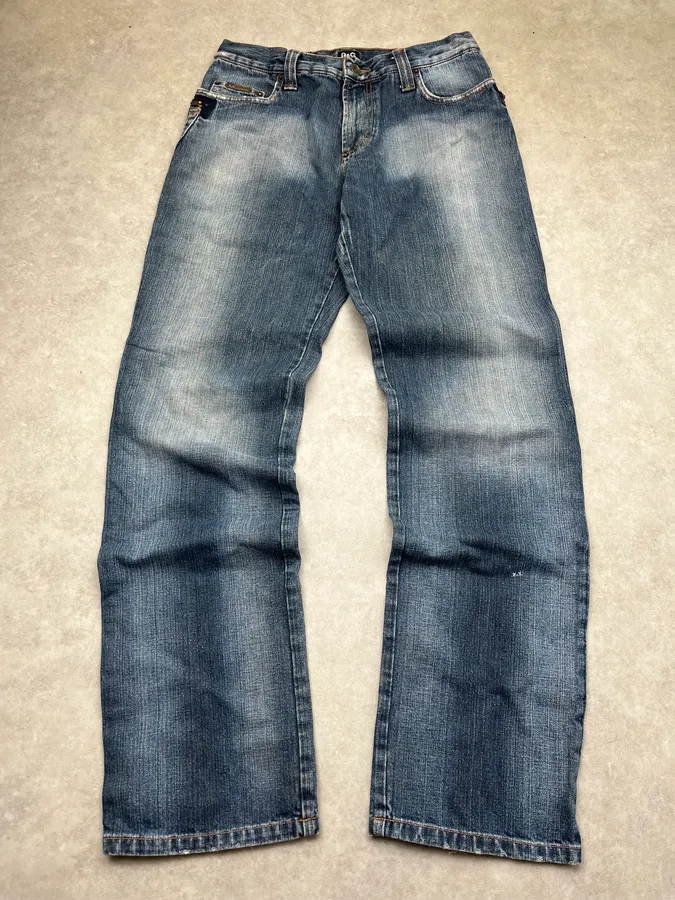 AW2005 Dolce & Gabbana Faded Zip Pocket Light Blue Denim Jeans - Image 4