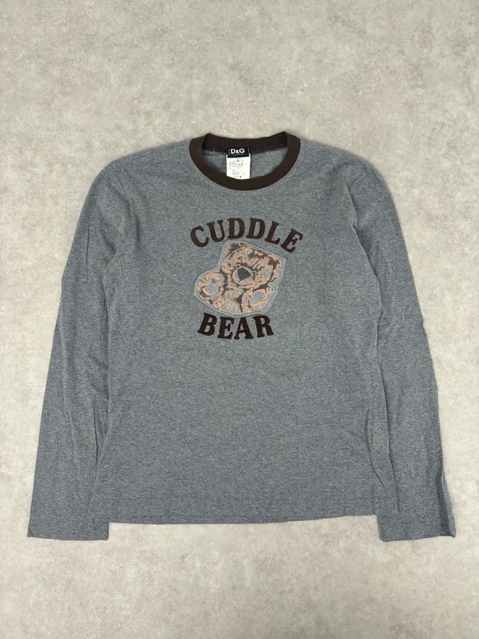 AW2005 Dolce & Gabbana Grey Cuddle Bear Longsleeve T-Shirt