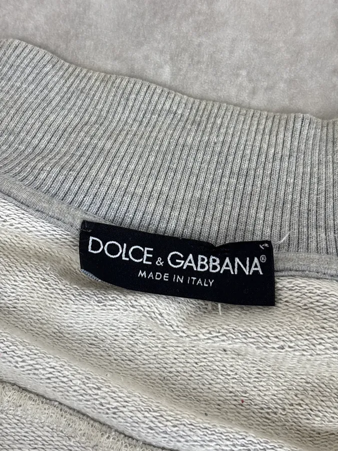 AW2005 Dolce & Gabbana Grey & Purple Logo Zip-Up Sweater - Image 9