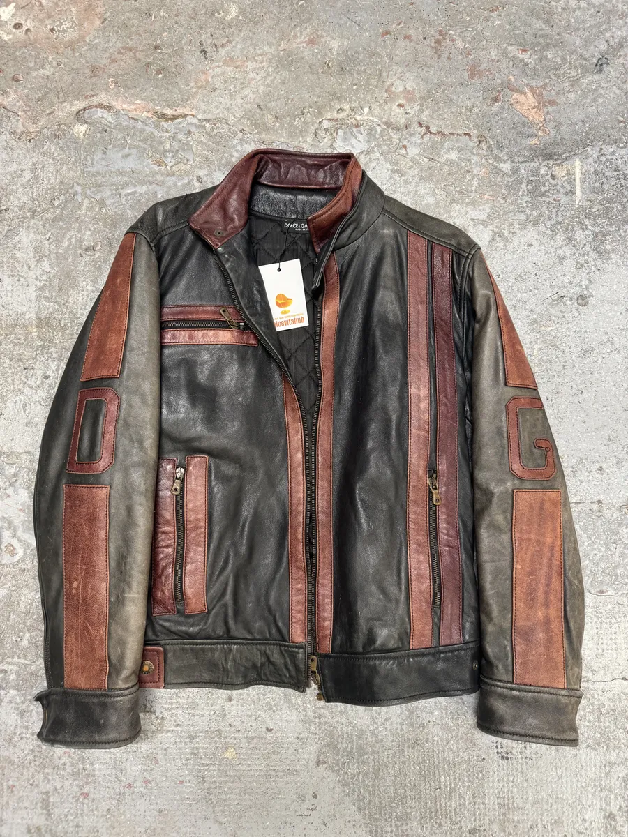 AW2005 Dolce & Gabbana Pro Biker Leather Jacket - Image 10