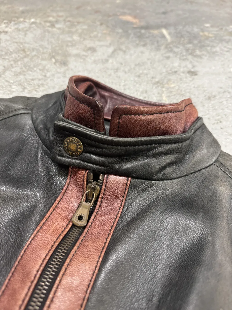 AW2005 Dolce & Gabbana Pro Biker Leather Jacket - Image 7