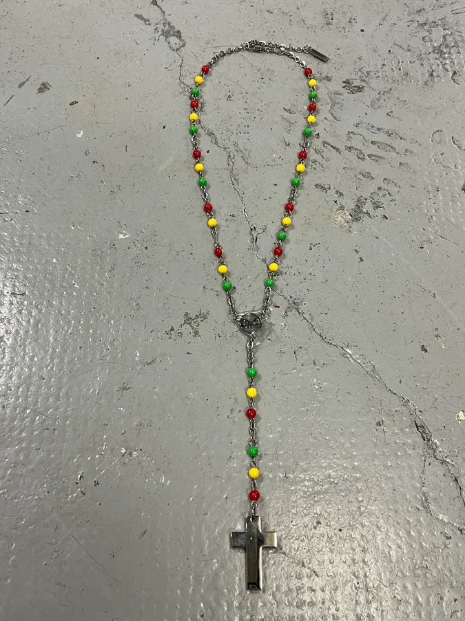 AW2005 Dolce & Gabbana Rasta Rosary Cross Necklace - Image 6