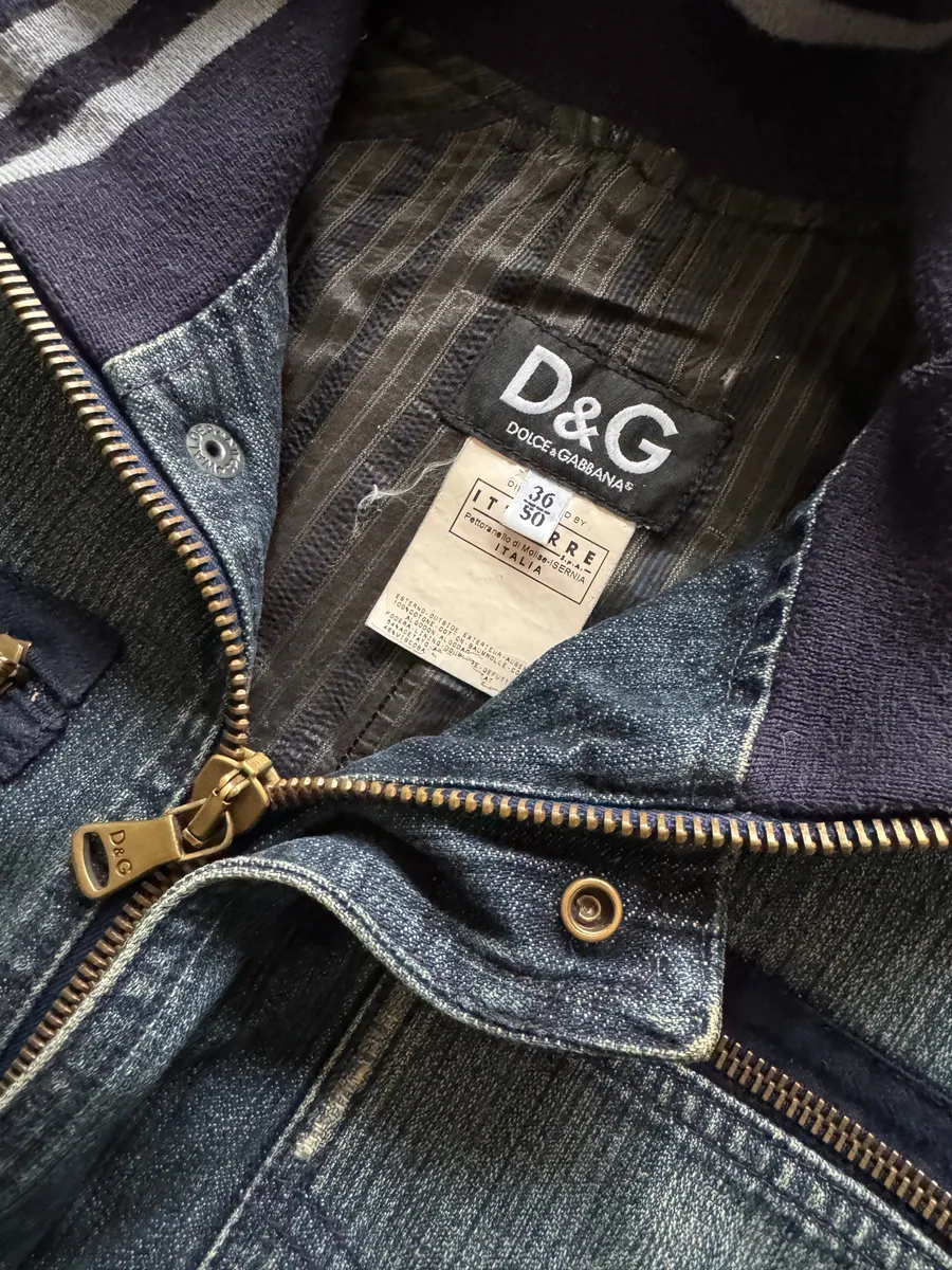 AW2005 Dolce & Gabbana Rock Blue Distressed Denim Jacket - Image 7