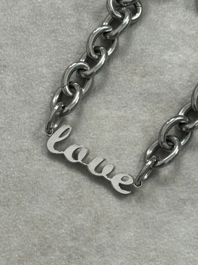 AW2005 Dolce & Gabbana Silver Metal Chain Logo Bracelet - Image 6