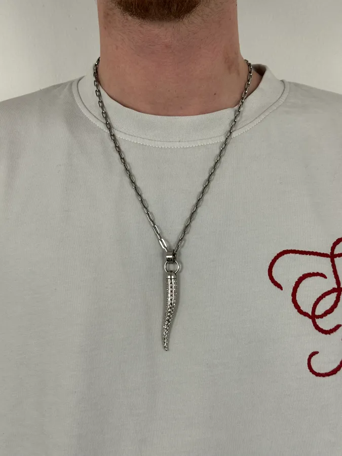 AW2005 Dolce & Gabbana Studded Grey Tooth Necklace - Image 3