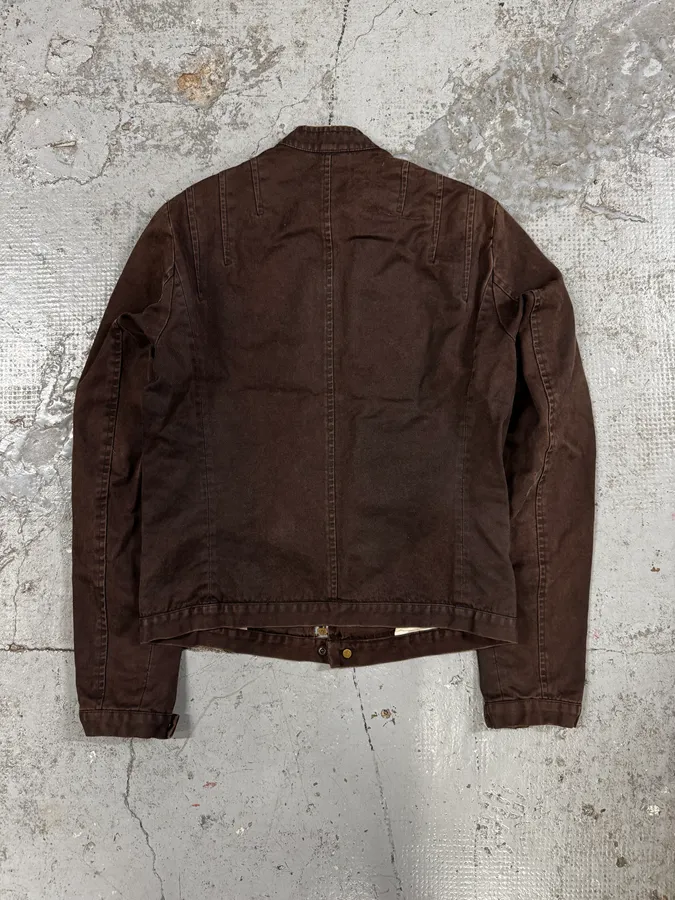 AW2005 Dsquared2 Brown Biker Minimalist Jacket - Image 5