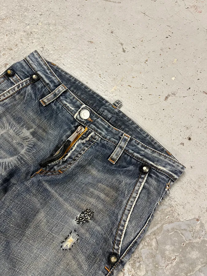 AW2005 Dsquared2 Jesus Hope Faded Denim Jeans - Image 6