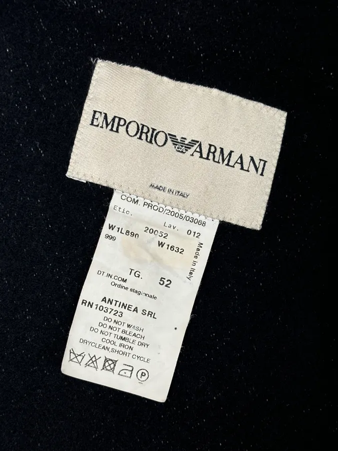 AW2005 Emporio Armani Long Premium Wool Black Coat - Image 10