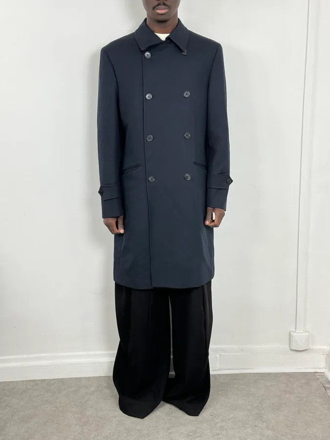 AW2005 Givenchy Navy Wool Buttoned Trench Coat