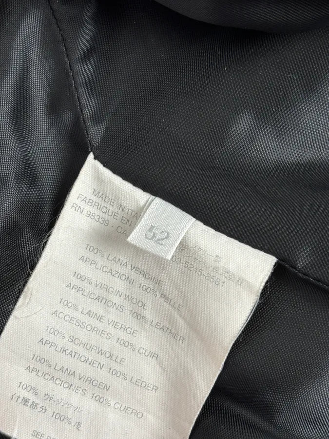 AW2005 Miu Miu Black Wool Double-Breasted Trench Coat - Image 12