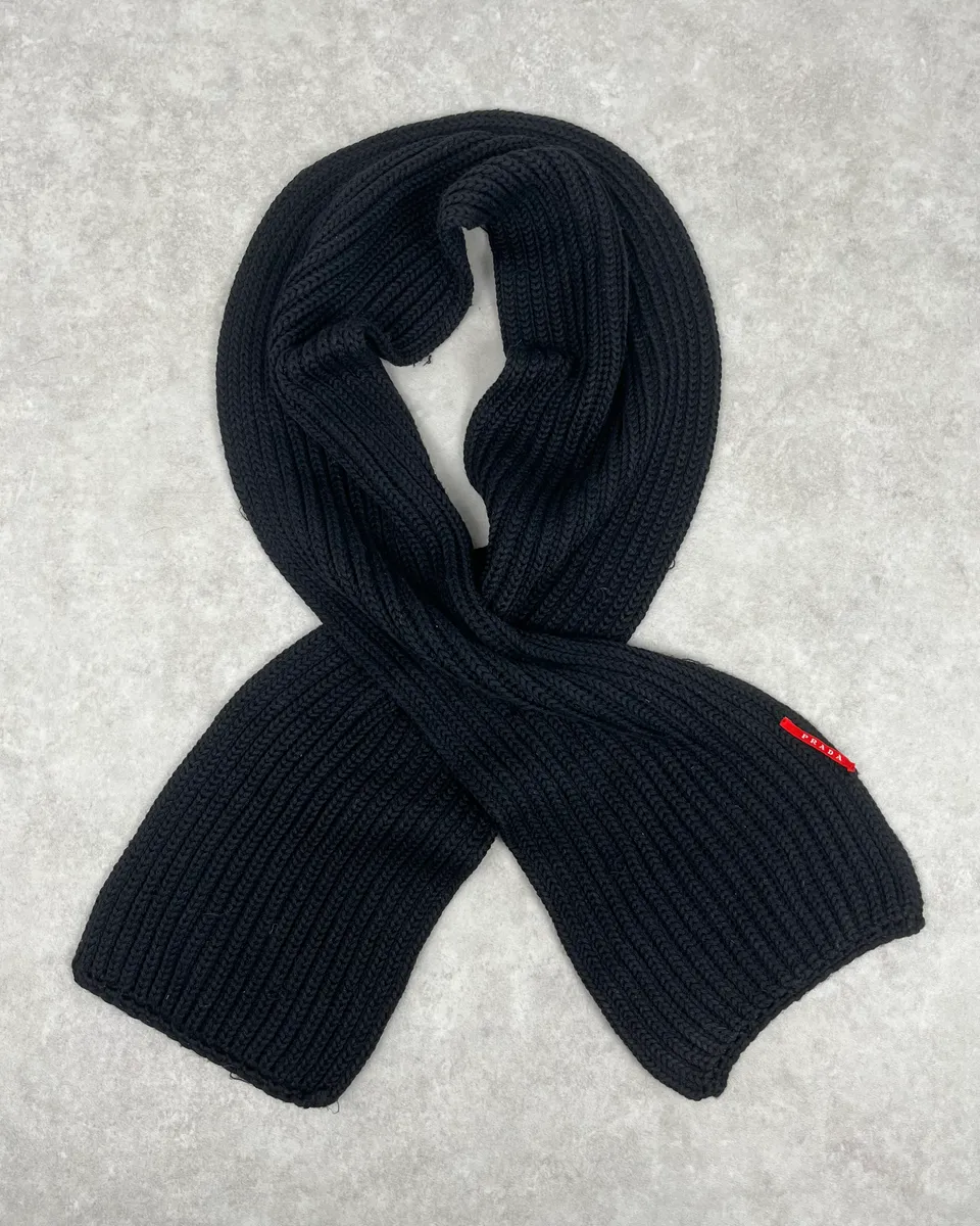 AW2005 Prada Dark Wool Classy Scarf