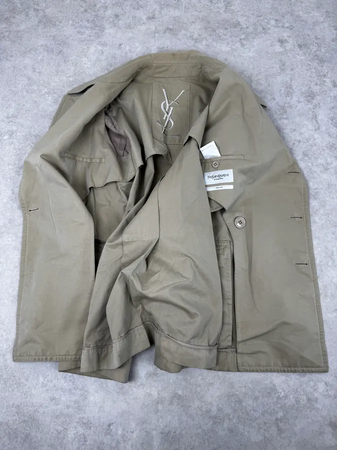 AW2005 Yves Saint Laurent Beige Belted Trench Coat - Image 8
