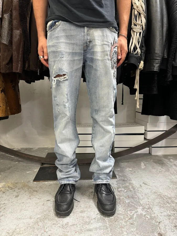 AW2006 Cavalli Tiger Attack Blue Denim Jeans - Image 3