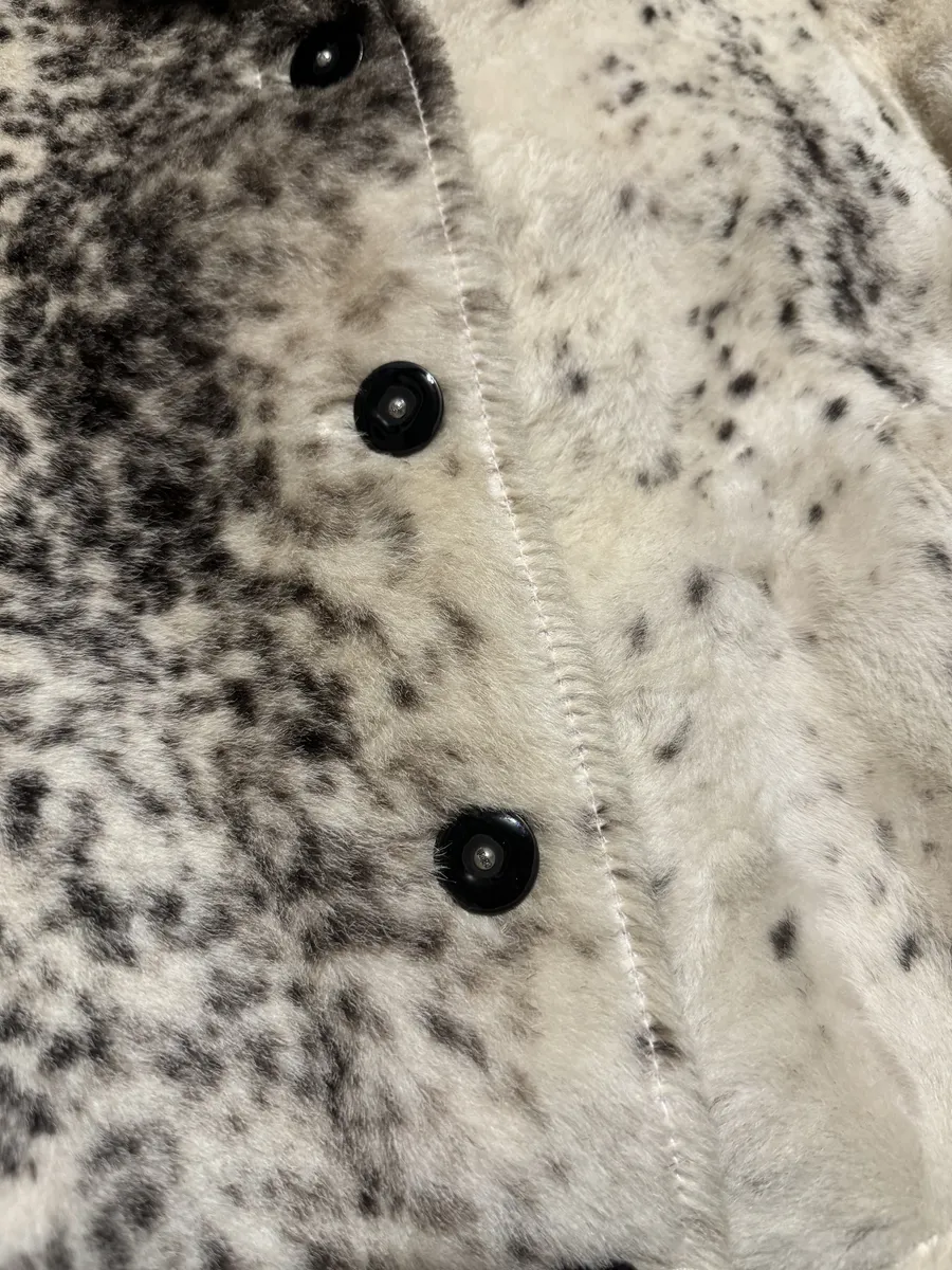 AW2006 Cavalli White Pony Hair Winter Leopard Effect Leather Jacket - Image 7