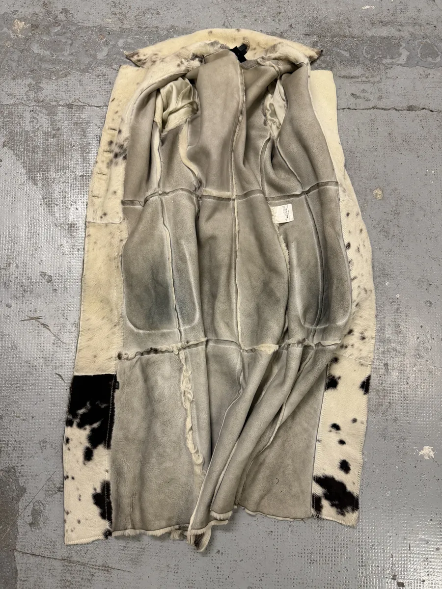 AW2006 Cavalli White Pony Hair Winter Long Leather Jacket - Image 6