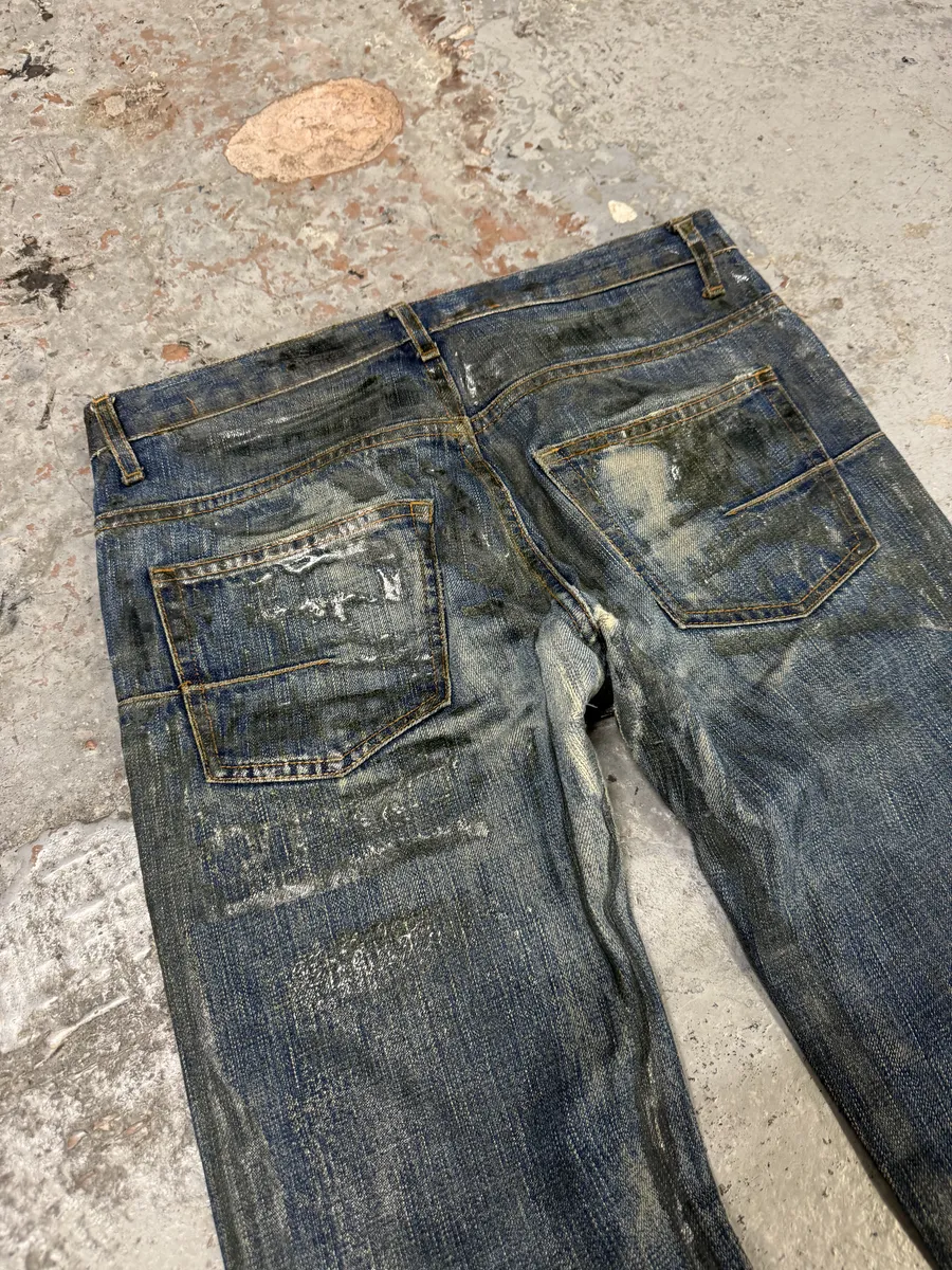 AW2006 Dior Lustered Waxed Blue Denim Jeans - Image 7