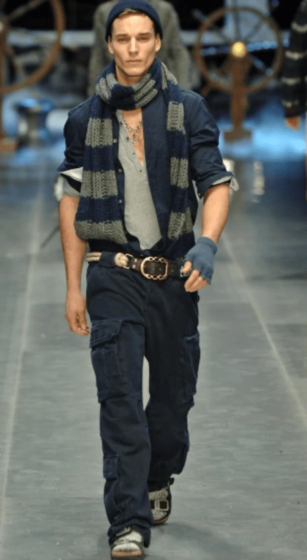 AW2006 Dolce & Gabbana Green Multi Zips Cargo Naval Pants - Image 2