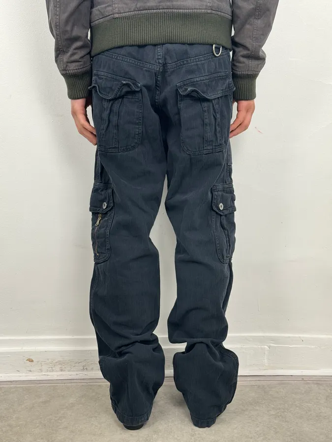 AW2006 Dolce & Gabbana Navy Multi-Pocket Cargo Pants - Image 2