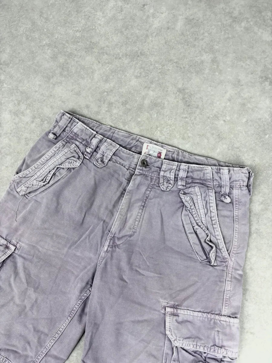 AW2006 Dolce & Gabbana Purple Military Cargo Shorts - Image 5