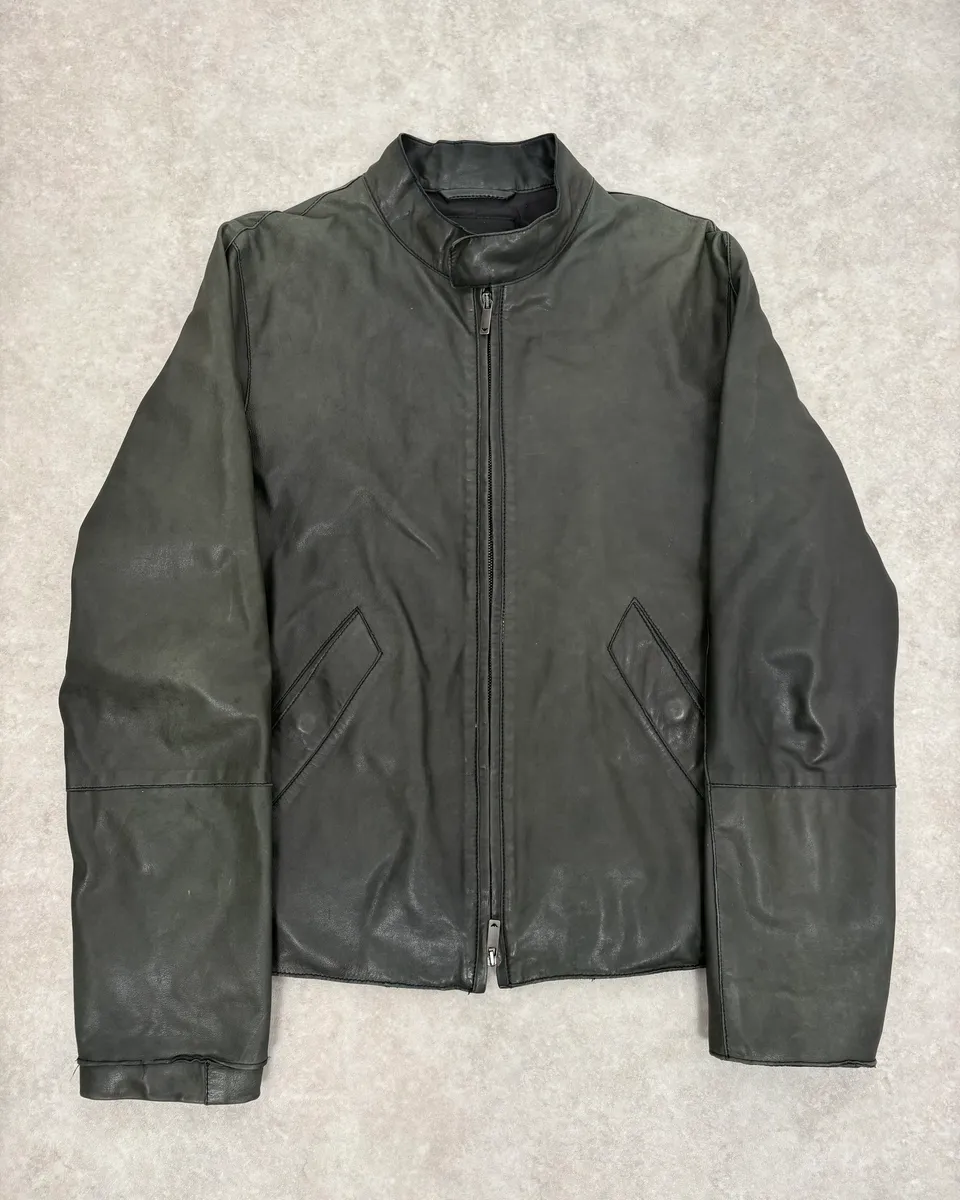 AW2006 Emporio Armani Biker Eroded Leather Jacket