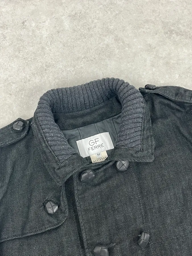 AW2006 Gianfranco Ferré Grey Officer Buttoned Bomber Jacket - Image 4