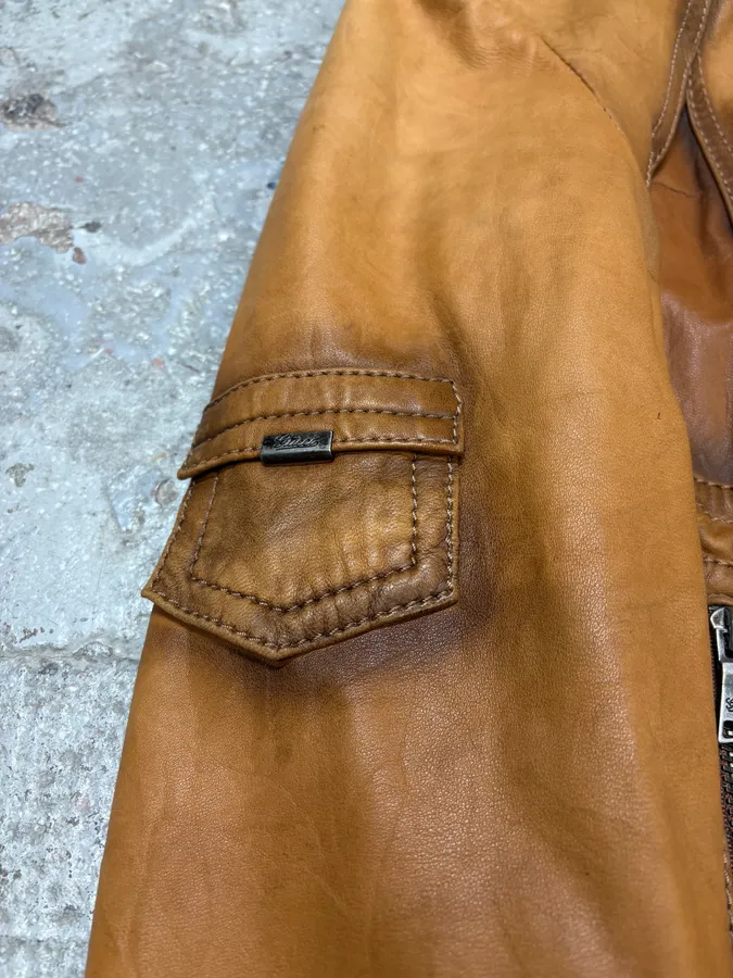 AW2006 Gucci Brown Asymmetrical Leather Jacket - Image 9