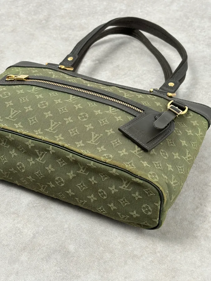 AW2006 Louis Vuitton Khaki Green Monogram Lin Tote Bag - Image 6
