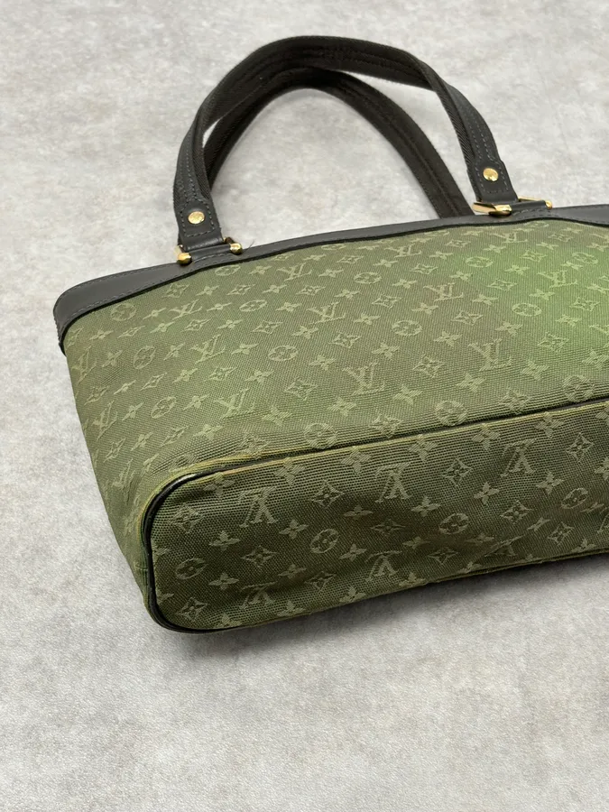 AW2006 Louis Vuitton Khaki Green Monogram Lin Tote Bag - Image 7