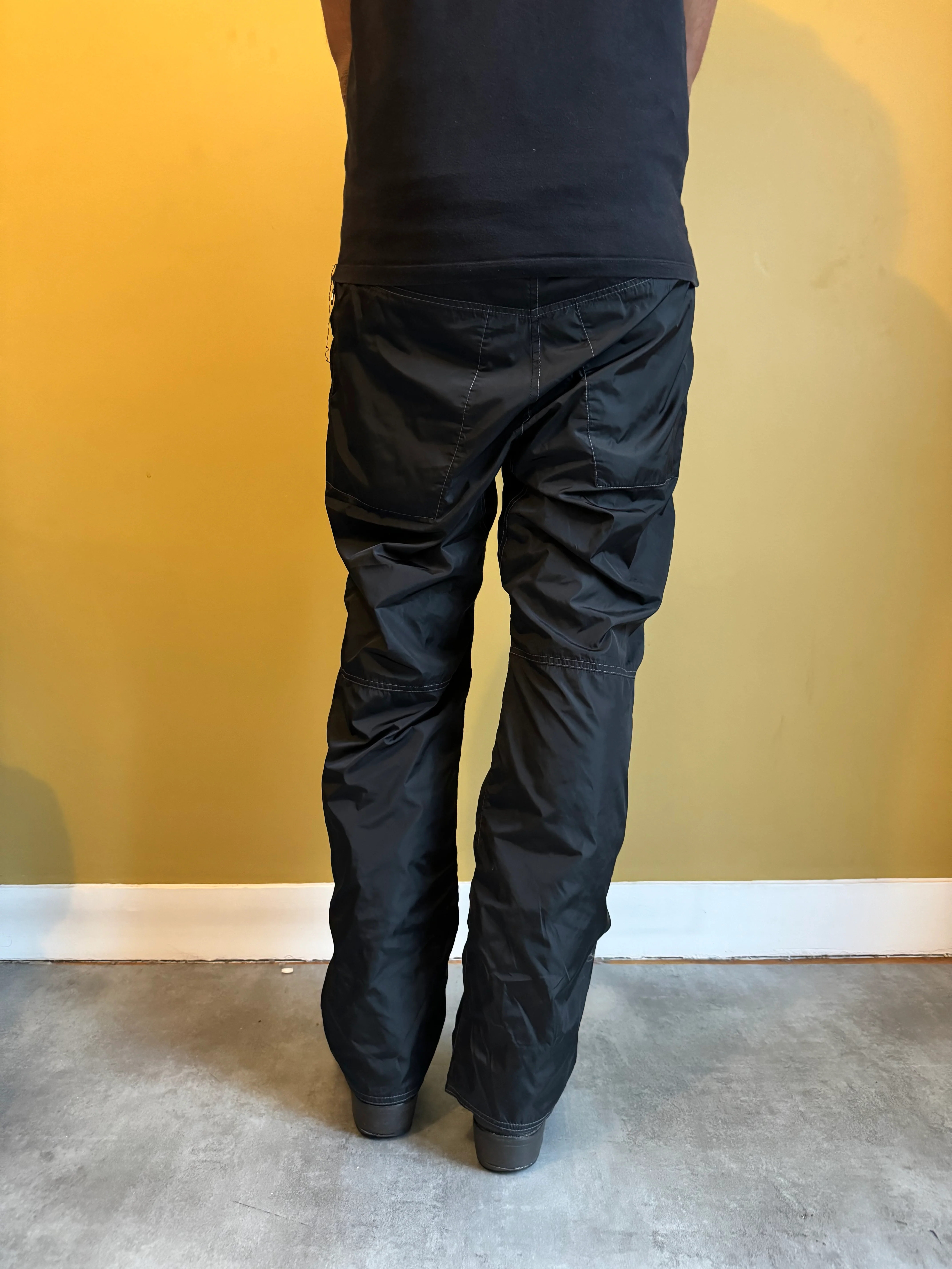 AW2006 Prada Black Soft Nylon Cozy Pants - Image 4
